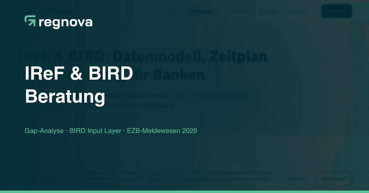 Iref Rimeplan IReF & BIRD: Datenmodell, Zeitplan 2031 & Beratung | Regnova